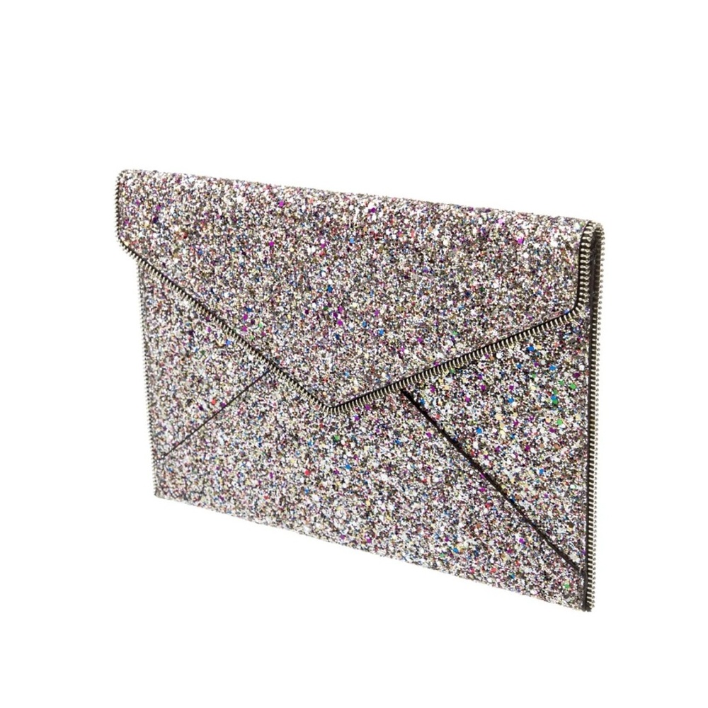 Rebecca Minkoff glitter Leo clutch